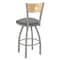 Holland Bar Stool Co 25" Swivel Counter Stool, Nickel Finish, Nat Back, Graph Seat 83025ANNatMplB020 - alternate 2